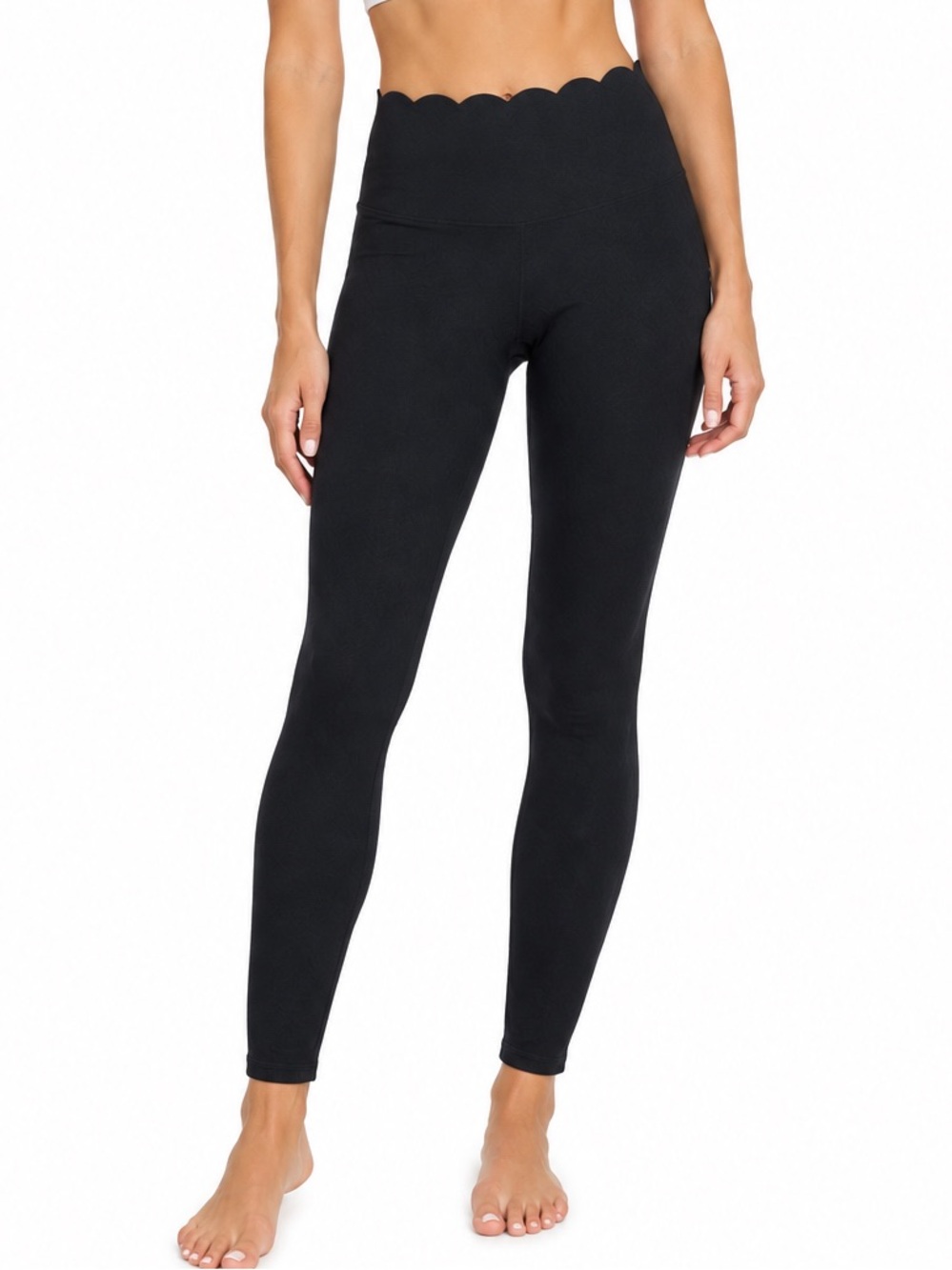 Joy Lab Scallop Waist 7/8 High Rise Navy Blue Legging Size Small